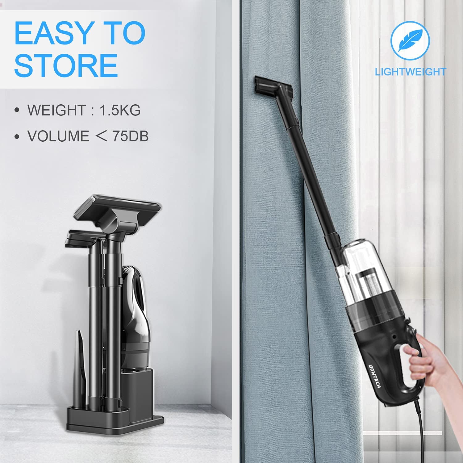 SOWTECH Stick Vacuum Cleaner Multifunctional 6 in 1 Vaccum