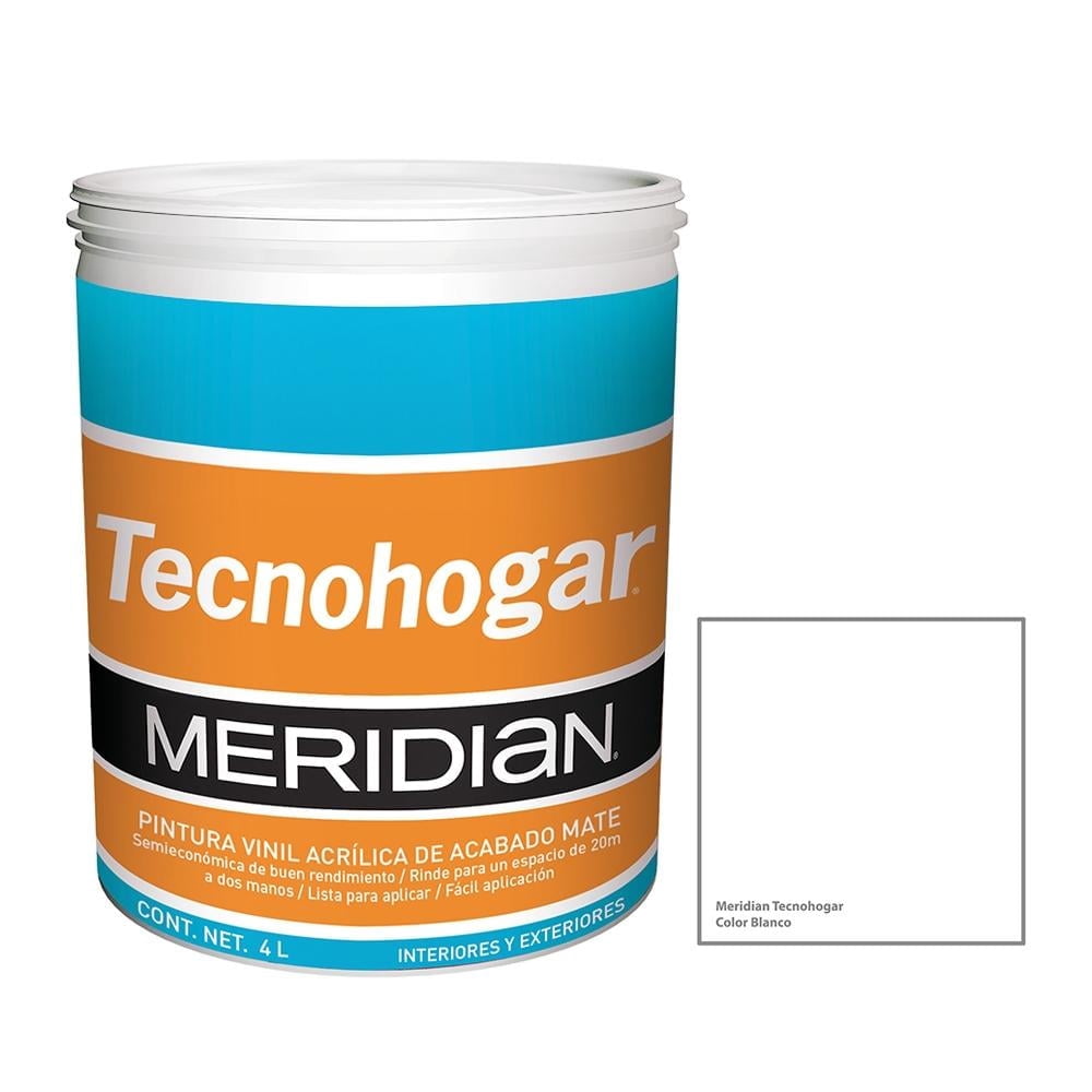 Meridian Color Azul Pintura Meridian Tecnohogar Color Blanco 4 Litros | Walmart en línea