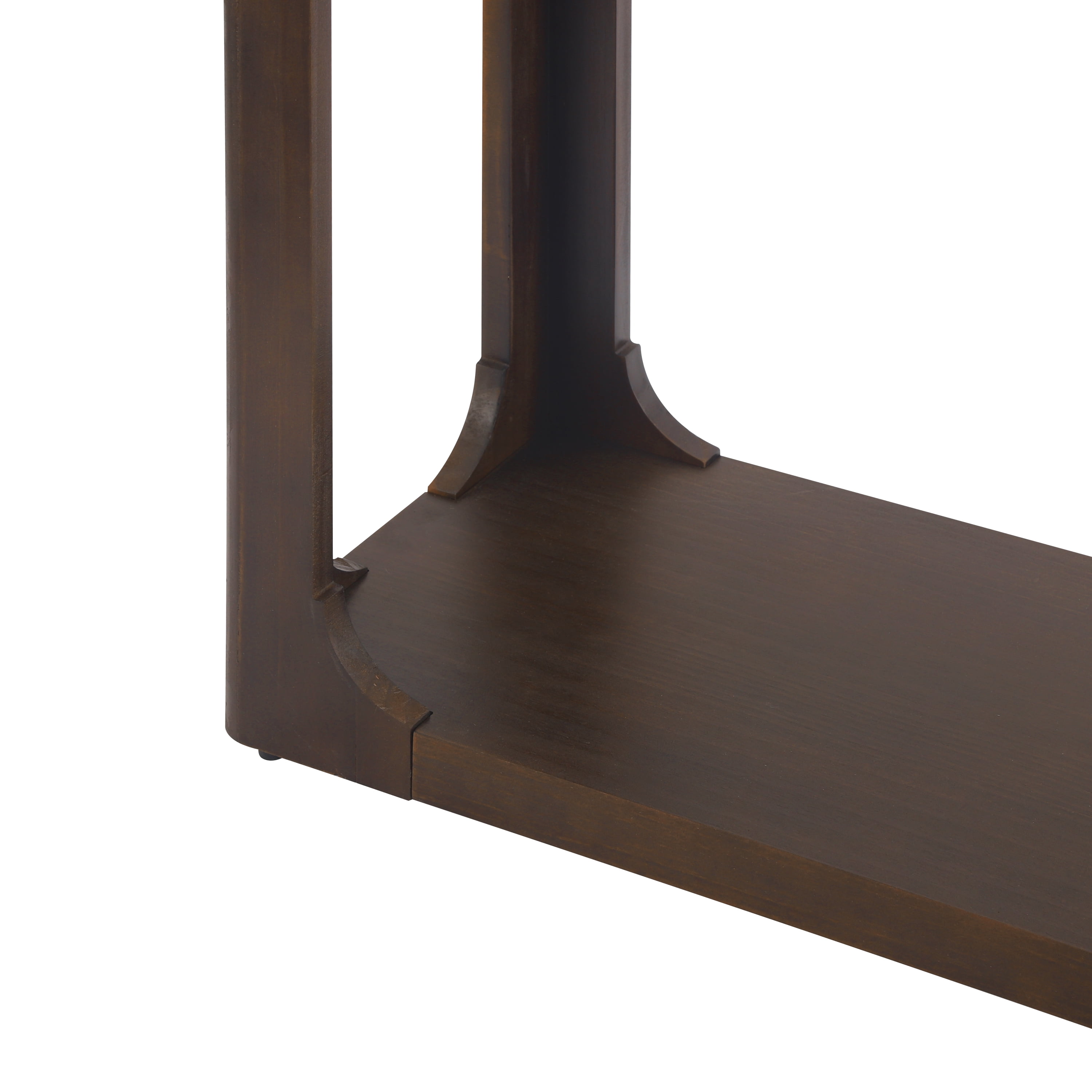 Mintazer 55" Console Table with Open Arch Cutouts, Entryway Table with 2-Tier Storage Shelves, Rounded Corners Sofa Table for Hallway Living Room Foyer, Espresso