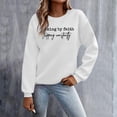thumbnail image 2 of Arlun Walking by Faith Tripping Constantly Sweatshirts Womens Christian Religious Funny Graphic Long Sleeve Crew Neck Pullover Tops Fashion Letter Print Basic Casual Outfits 1-White XL, 2 of 5
