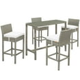 thumbnail image 2 of Modway Conduit 5 Piece Outdoor Patio Wicker Rattan Set in Light Gray White, 2 of 7