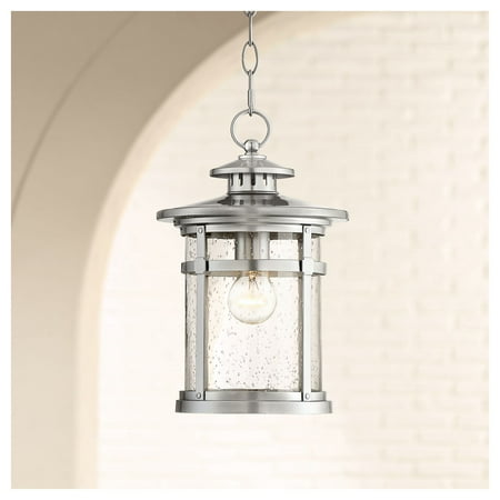 Franklin Iron Works Outdoor Lighting Hanging Lantern Chrome 13 1 2 Clear Seedy Gl For Exterior House Porch Patio Franklin Iron Works Outdoor Lighting Hanging Lantern Chrome 13 1 2 Clear Seedy Gl For Exterior House Porch Patio