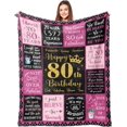 thumbnail image 1 of LHSHID 80th Birthday Gifts for Women 80 Year Old Birthday Gifts for WomenBest Gifts for 80 Year Old Woman 80th Birthday Decorations for Women 80th Birthday Blanket 40"x50", 1 of 7