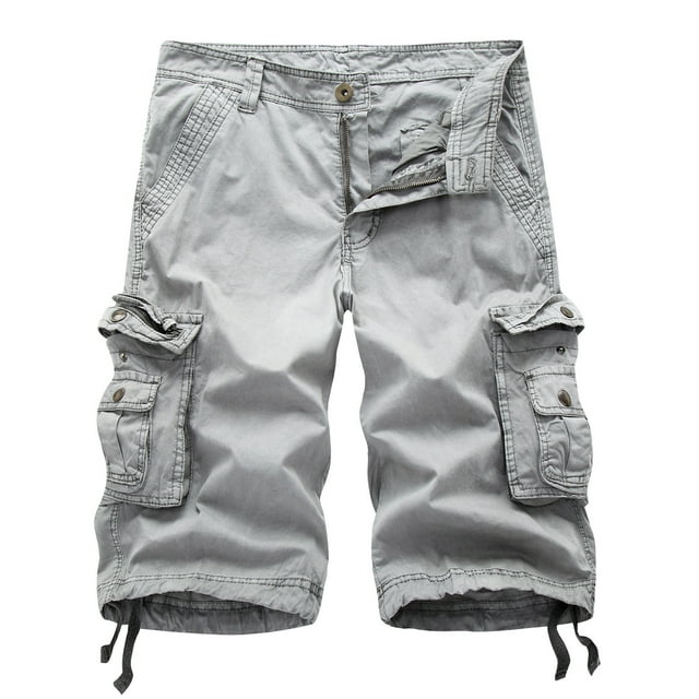 Cargo Work Pants for Men Mens Casual Pure Color Outdoors Pocket Beach Work Trouser Cargo Shorts Pant Mens Shorts with Zipper Pockets Mens Cargo Work Pants Cargo Work Shorts for Men