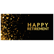Black Background Happy Retirement Banner with Golden Stars and Sparkles Party Decorations Photography Props Backdrop for Retirement Parties Celebrations Gatherings Events