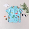 thumbnail image 5 of Glisme Toddler Boys Beach Tees Cartoon Dinosaur Print Short Sleeve Notch Neck Fall Comfortable Boys T-Shirt Size 2-3 Years, 5 of 6