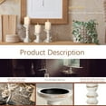 thumbnail image 4 of Nuptio Wooden Candle Holders for Pillar Candles: Rustic Pillar Candles Holder Set of 3 Tall Centerpiece for Table, 4 of 9