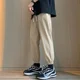 thumbnail image 5 of Pantalones de vestir, sueltos, finos, para trabajo, para hombre, de verano, informales, de lino, negros, recortados, con cordones, formales, con bolsillos, holgados, talla XXL, de poliéster, 5 of 5