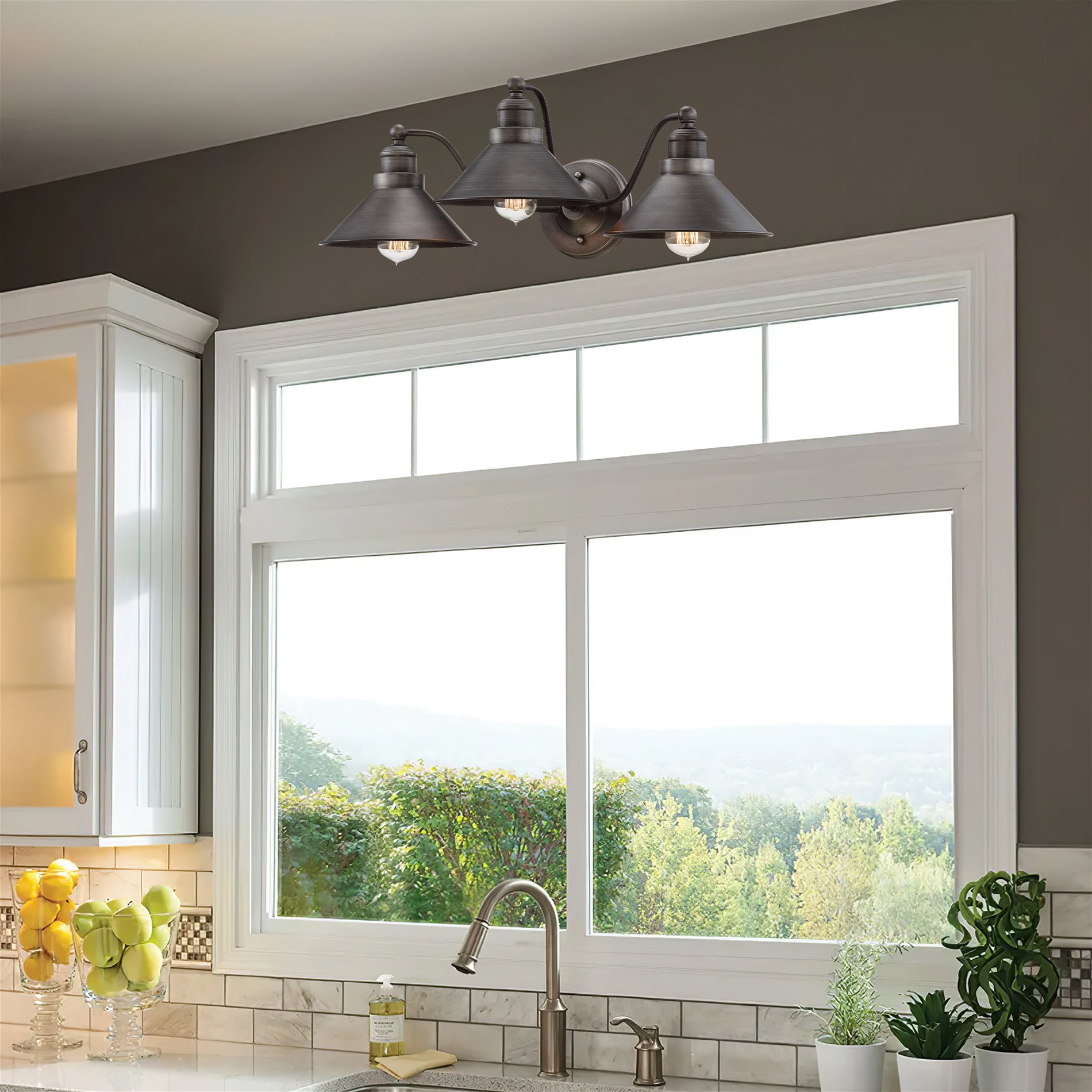 Kira Home Welton 26" Modern Industrial 3-Light Vanity / Bathroom Light, Brushed Dark Industrial Bronze Finish