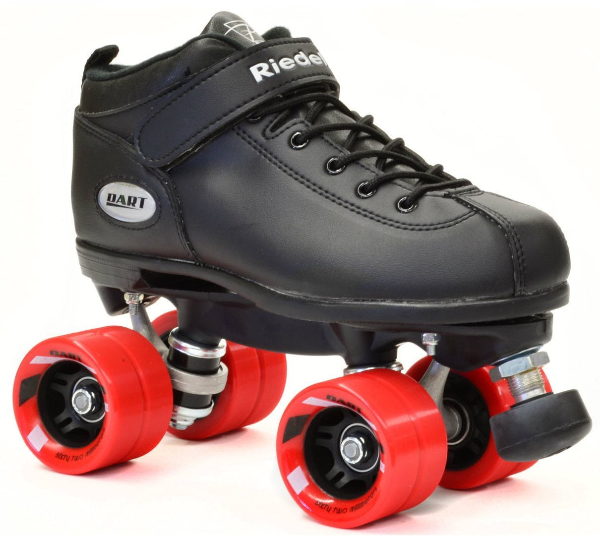Riedell 2 Tone Dart Black & Red Ombre Quad Roller Speed Skates 
