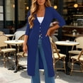 thumbnail image 2 of Rggeeun Oversized Cardigan Sweaters for Women Fall Cardigans Open Front Long Sleeve Coat Button Down Lightweight V Neck Outerwear Daily Wear Trendy,Blue,L, 2 of 4