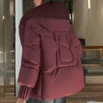thumbnail image 5 of Ounisa Women's Slim Flitted Puffer Jacket with Genuine Shearling Trim At Hood Long-sleeved Casual Outerwear Overcoats, 5 of 7