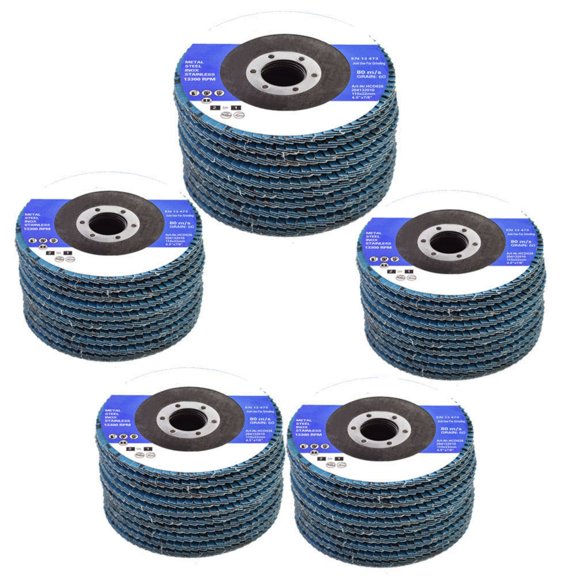 50 Pack 4-1/2 X 7/8 inch Premium Zirconia Flap Discs 60 Grit Grinding Wheel Sandpaper for Sanding Grinding