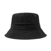 Everyday Cotton Style Bucket Hat Unisex Trendy Lightweight Outdoor Hot Fun Summer Beach Vacation Getaway Headwear (Black)