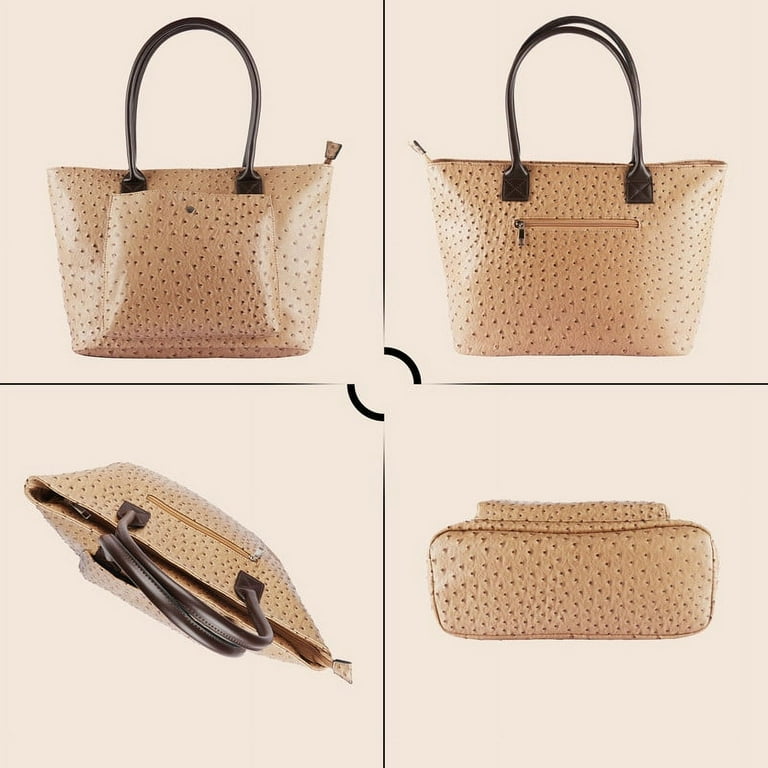 22 Tote Tote bag for women Shoulder bag Multi Pockets Personal Item travel bag Ostrich Vegan large tote bags Walmart