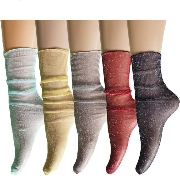 Women Girls Lace Socks Sheer Loose Socks Decorated Mesh Tulle Socks Transparent See Through Lace Slouch Socks