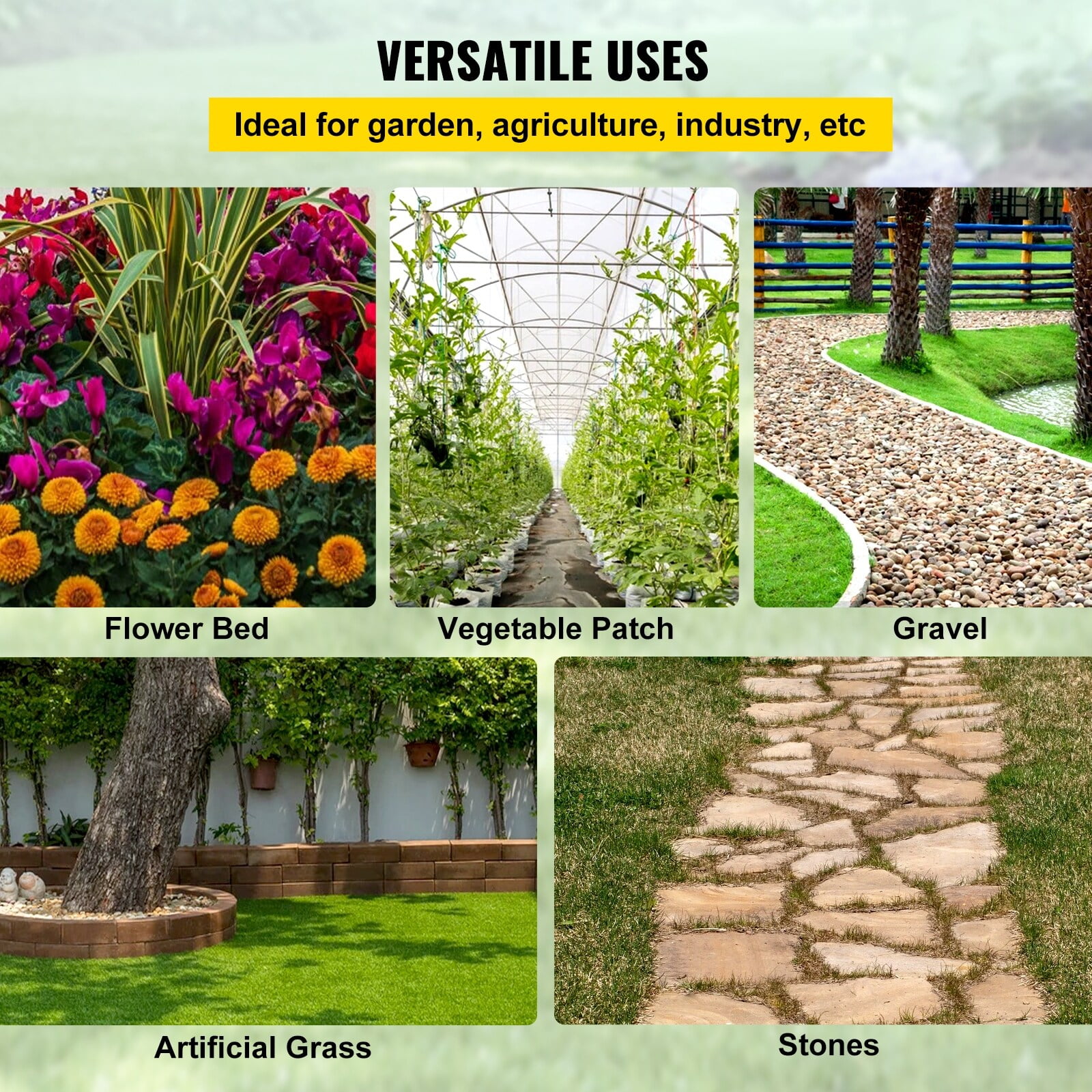 VEVOR Woven Ground Cover Weed Barrier 5.8oz Landscape Fabric 4'x 100' Garden Mat 4 x 300 ft