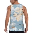 thumbnail image 3 of Easygdp Animals Travel World Map Men's Tank Top, Sleeveless Muscle T Shirts, Breathable, Quick-Dry, Loose for Gym, Running, Fitness - Large, 3 of 9
