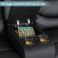 thumbnail image 5 of LVUYOYO Leather Recliner Modern Loveseat Sofa, Manual Reclining Loveseat with Console, RV Loveseat Recliner, Wall Hugger Loveseat Recliner with Cup Holder and Side Pocket for Living Room(Black), 5 of 7
