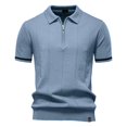 thumbnail image 1 of pstuiky camiseta de hombre, Suéter informal de manga corta con cuello vuelto, cómodo y liso para hombre camisetas de hombre s, 1 of 3