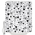 thumbnail image 5 of Black Heart Shower Curtain Romantic Valentines Love Bowknot Cute Chic Modern Aesthetic Artistic Fabric Bath Curtains with Hooks，70x70 Inch, 5 of 8