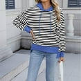 thumbnail image 6 of Ashirexll Hoodies for Women, Oversized Hoodies for Women, Ladies' Long Sleeve Hoodies with Pockets Fashion Striped Sweatshirts Pullover for Fall, 6 of 7