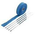 thumbnail image 3 of 197In Exhaust Heat Wrap Roll for Motorcycle Fiberglass Heat Shield Tape with 4 Stainless Ties,Blue, 3 of 7