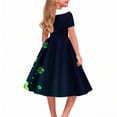 thumbnail image 4 of SERTG Girls St Patricks Day Print Dress Short Sleeve Stretch A-Line Skater School Recital Twirl Comfort Fit Party Celebration Holiday Garment(Green#4,13-14 Years), 4 of 7