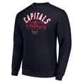 thumbnail image 2 of Men's Starter Navy Washington Capitals Stick And Puck Logo Fleece Pullover Sweatshirt, 2 of 3