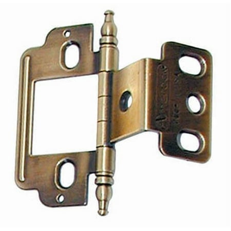 Inset Cabinet Doors - A03180TM AE CM Amerock Full Inset Partial Wrap Free Swinging Minaret Tip Hinge For 0.75 in. Doors, Antique English