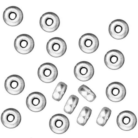 - Bright Silver Plated Lead-Free Pewter Disk Heishi Spacer Beads 3mm (50)