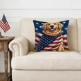 thumbnail image 6 of Aoznliie 4th of July Pillow Cover, 18x18 Inch Patriotic Pillow Case with Red White Blue Stars, Independence Day Decorative Cushion Cover for Sofa Couch Bedroom, Washable Outdoor Decor, 6 of 6