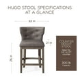 thumbnail image 5 of Maven Lane Hugo Counter Stool, Reclaimed Oak Ronan Stone Vegan Leather, Set of 2, 5 of 6