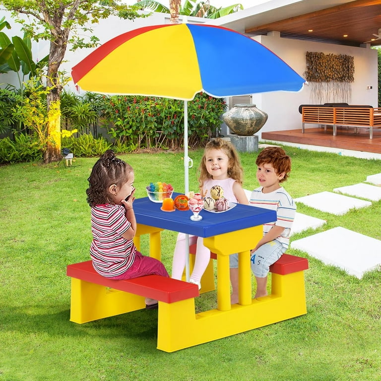 RSJH Kids Picnic Table, Outdoor Toddler Table and Bench Set with