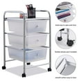 thumbnail image 4 of Giantex 3-Drawer Rolling Storage Cart, Metal Frame Scrapbook Paper Organizer Cart, Mobile File Utility Cart for School, Office, Home, Dorm, White, 4 of 8