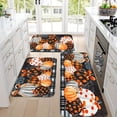 thumbnail image 5 of 1/2/3pcs Thanksgiving Farmhouse Kitchen Mat Set, Fall Pumpkin Gift Design, Flannel Non-Slip Runner Rug for Kitchen Sink, Bedroom, Living Room, Entryway, Holiday Decor, 5 of 17