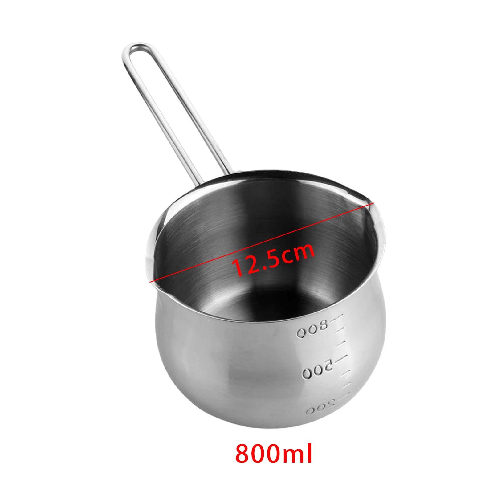 Mini Soup Pots Oil Melting Cooking Pot Butter Melting Pot Nonstick Easy to Clean with Wooden Handle Small Saucepan for Restaurant Camping 125ml, Size