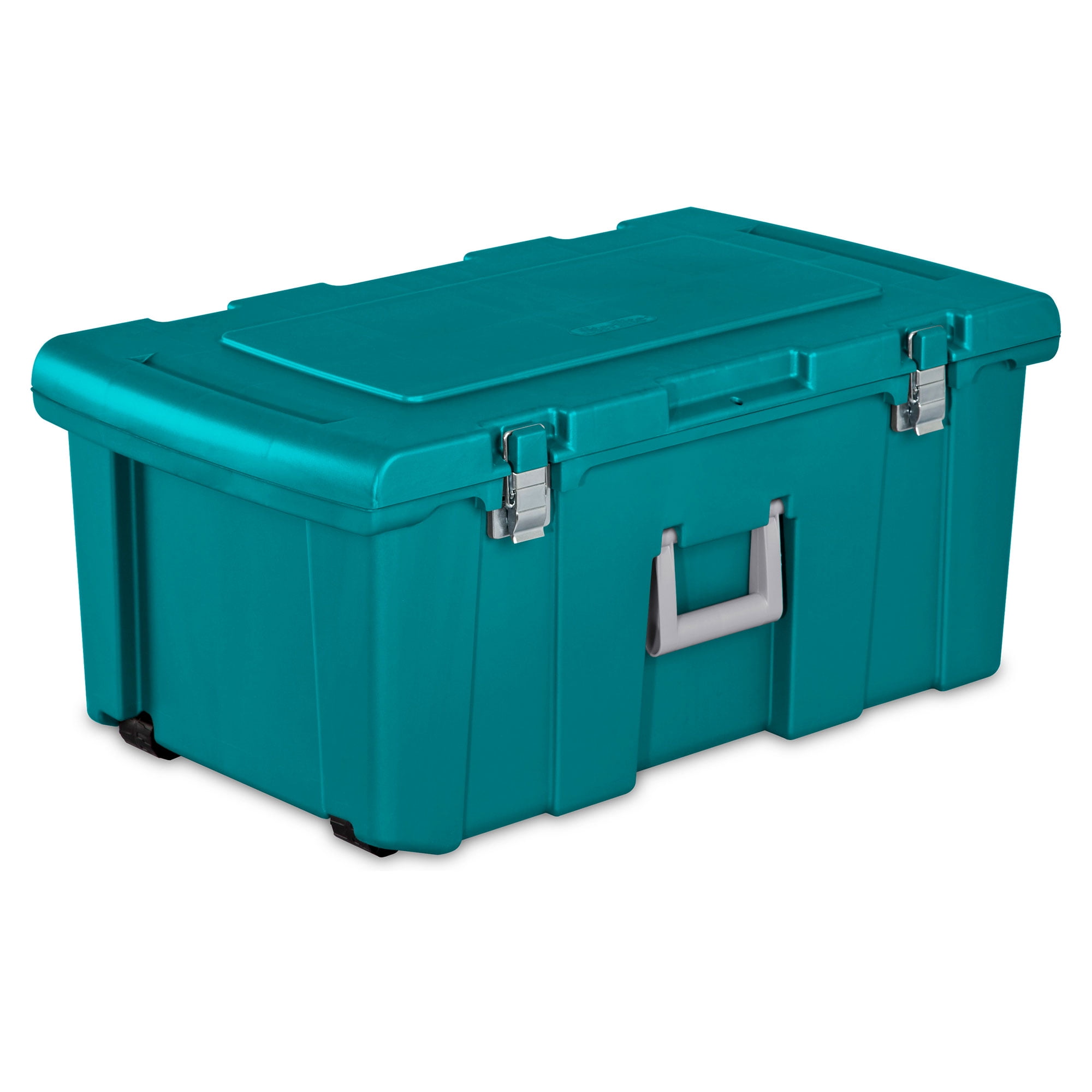Sterilite 16 Gallon Lockable Footlocker Toolbox Container Box with Wheels