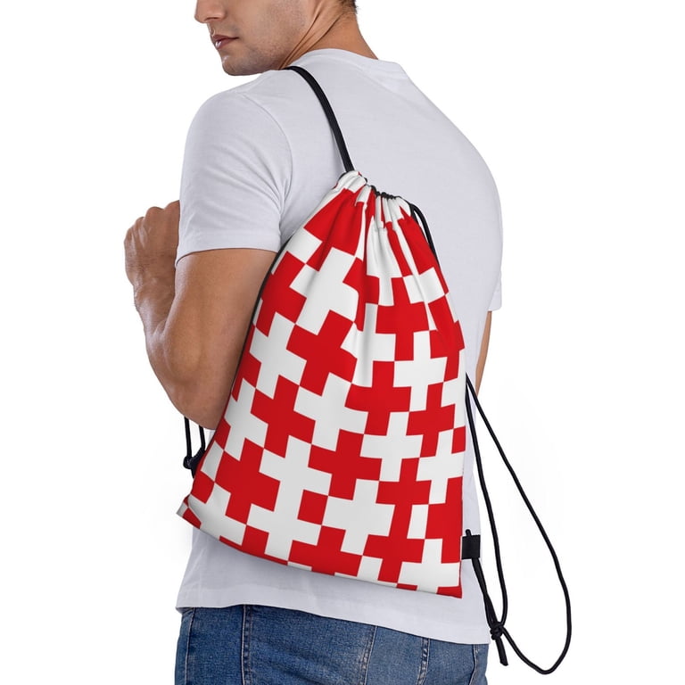 Drawstring Backpack - Red Cross 1 Splash Proof Small  display picture 3