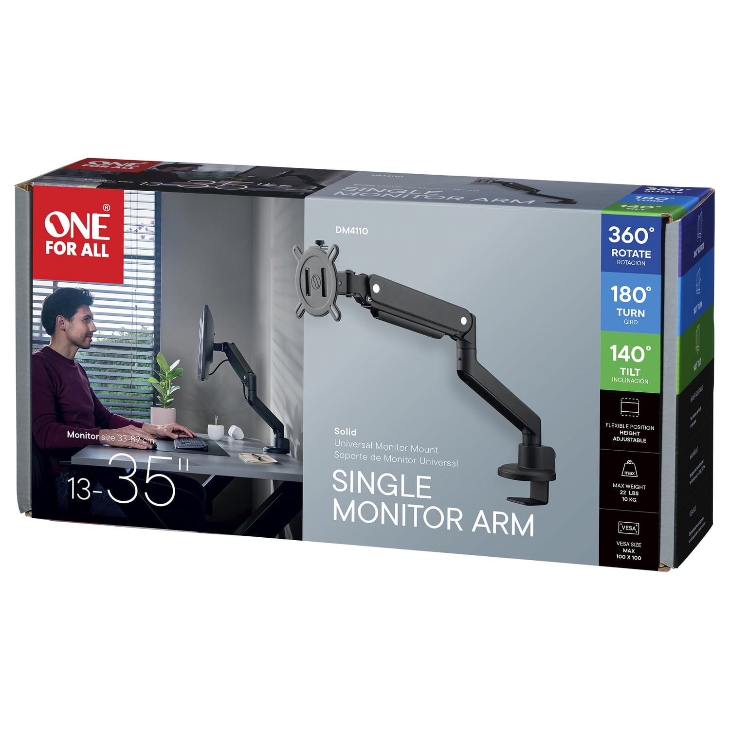 One For All 13" to 35" Single Monitor Mount, DM4110