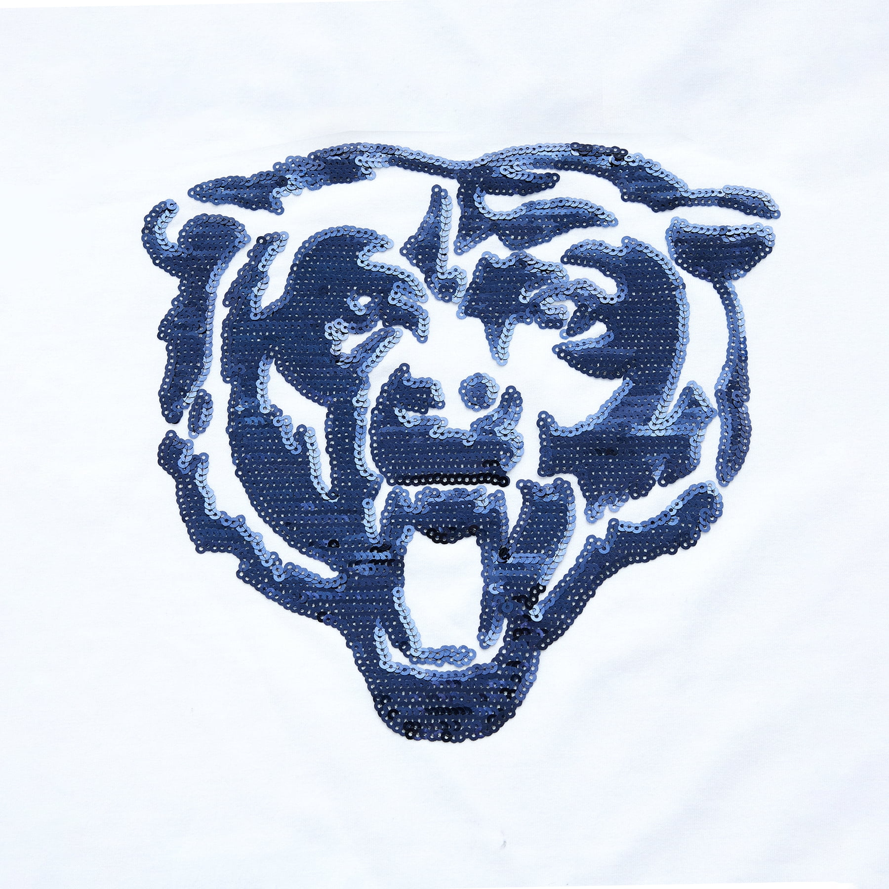 NFL Womens Chicago Bears Cozy Sequin Crew Neck Sweatshirt