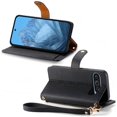 thumbnail image 4 of HLONK Wallet Case Compatible for  Pixel 9 / 9 Pro Fold Case with Card Slots Strap & Kickstand Leather with Zipper Shockproof Slim Cover Phone Case for  Pixel 9 / 9 Pro Fold Wallet Case Gr, 4 of 7