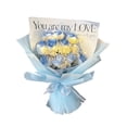 thumbnail image 3 of Ramo de flores de jabón artificial, arreglo floral para mujer, decoración romántica azul, 3 of 9