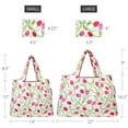 thumbnail image 2 of Wrapables Large & Small Foldable Tote Nylon Reusable Grocery Bags, Set of 2, Pink Tulips, 2 of 5