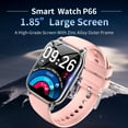 thumbnail image 2 of Fpogbef Smart Watch, 1.85'' HD Fitness Tracker Sport for Women with Men,24 Sport Modes Smartwatch Waterproof Fitness Watch for Android iOS, Pink, 2 of 10