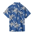 thumbnail image 6 of QHRMKOG Mens Hawaiian Shirts Short Sleeve Relaxed Fit Print Beach Shirt Breathable Tropical Holiday Button Down Hawaiian Shirts Summer Fashion Shirt Blue M, 6 of 6