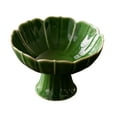 thumbnail image 2 of Frutero de cerámica con base decorativa para encimera de cocina, bandeja de frutas con forma de loto. Verde, 2 of 9
