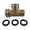 A, variant on Corrosions Resistant T Type Hose Adapter 3/4Inch Thread Brass Plumbing Joint Swivels Pipe Fitting Tees Easy to Install