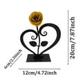 thumbnail image 3 of BNNG Gift Hand-Forged Wrought Iron Red Metal Rose with Heart - Shaped Stand - Rustic Heart Wall Decor Art Decor for Outdoor Garden Yard Home Living Room Bedroom Wedding Decoration, 7.8 in, 3 of 7