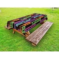 thumbnail image 1 of African Woman Outdoor Tablecloth, Colorful Abstract Geometric Pattern Frames with Women Carrying Vases on Heads, Decorative Washable Fabric Picnic Tablecloth, 58 X 120 Inches, Multicolor, by Ambesonne, 1 of 2